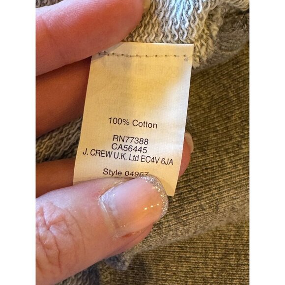 J Crew Sweatshirt Women Small Gray Cotton‎ Rhinestone Embellished Top Preppy - Picture 8 of 9